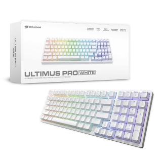 【COUGAR 美洲獅】ULTIMUS PRO 白色 無線三模 機械軸鍵盤(有線/2.4GHz無線/藍牙/鍵帽有注音)