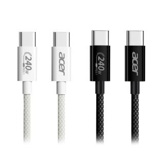 【Acer 宏碁】Type-C to Type-C PD 240W 1M 快速充電傳輸線 (採用USB IF TID認證插頭與芯片)