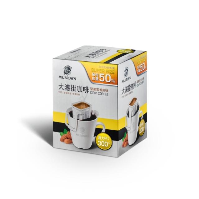 【金車/伯朗】大濾掛咖啡-花柚晨曦風味/堅果蜜香風味10入/盒x6盒(每包加量50%)(TQF微笑標章)