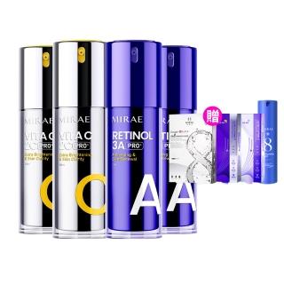 【MIRAE 未來美】早C晚A★囤貨組(PRO+3A A醇升級版精華x2+ PRO+2C 維他命C美白精華x2)