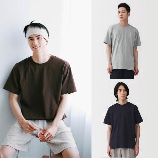 【MUJI 無印良品】男天竺圓領短袖T恤(白色/灰色/黑色/暗藍/粉米/淺綠/煙燻藍/深藍/卡其綠/煙燻棕)