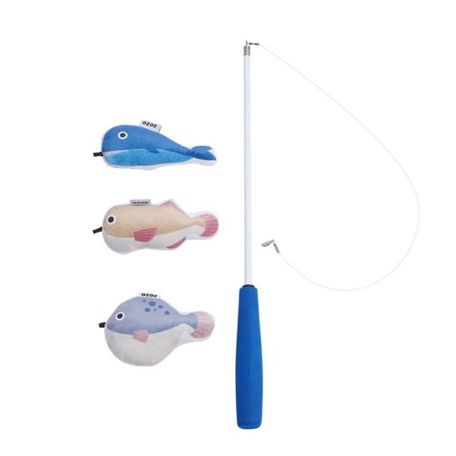 【ZEZE 哲哲】數位魚可伸縮逗貓桿逗貓棒磨牙啃咬貓玩具仿真魚自嗨貓薄荷玩具