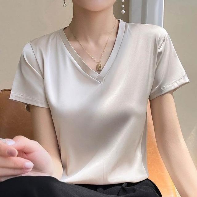 【巴黎精品】現貨出清 頂級法式絲質上衣緞面背心名媛絲綢冰絲襯衫天絲無袖女T恤(純色3款a1iz25)S