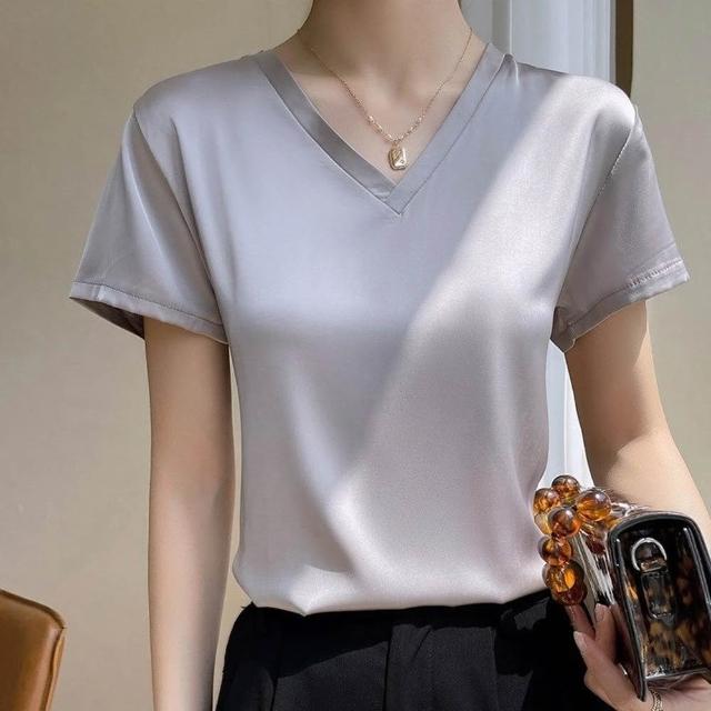 【巴黎精品】現貨出清 頂級法式絲質上衣緞面背心名媛絲綢冰絲襯衫天絲無袖女T恤(純色3款a1iz25)S