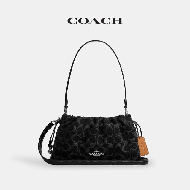 【COACH】蔻馳官方直營 FAYE 經典SIGNATURE丹寧布單肩手袋 單肩包 拉繩包 斜背包-2色任選(CDE45/CDB93)