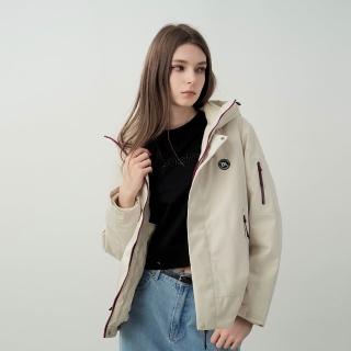【ELLE ACTIVE】女款 機能保暖兩件式連帽外套-淺卡其色(EA25A3W6101-81)