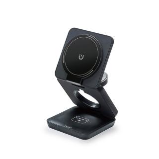 【E-books】WC-002 22W快充3合1摺疊支架磁吸無線充電器(台灣製造/可充手機、手錶、耳機)