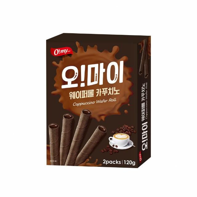 【O!MY FOOD 歐邁福】捲心酥120gX4件組(香草牛奶/卡布奇諾)