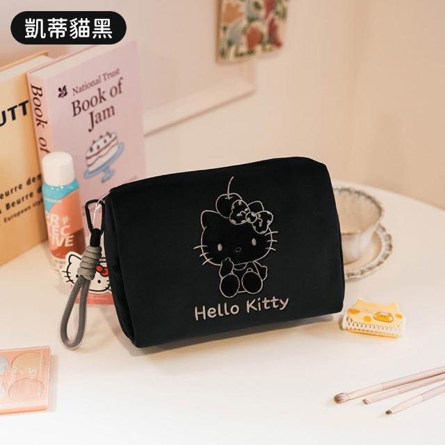 【SANRIO 三麗鷗】凱蒂貓輕盈柔軟大容量化妝包收納包