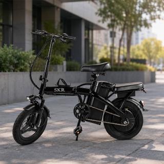 【SKR】14吋免駕照安全帽牌可載人可折疊 小旋風電動輔助自行車尊爵款 電動腳踏車(電輔車