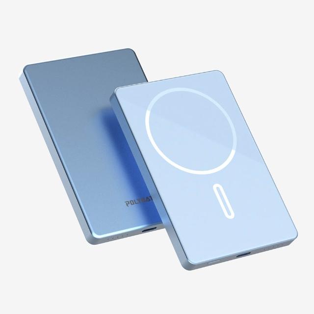 【POLYBATT】台灣製造 5000mah 鋼化玻璃特仕版行動電源(超薄/磁吸/快充)