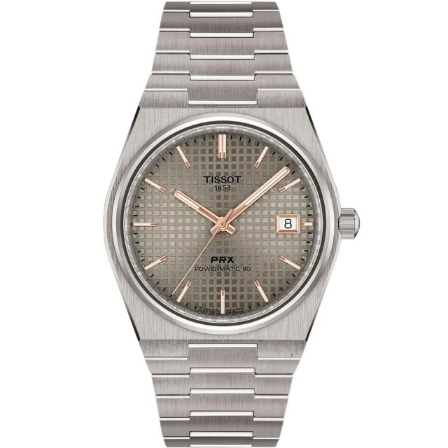 【TISSOT 天梭】PRX 鈦金屬 機械錶 手錶-T1378074406100.T1378074404100錶徑38mm