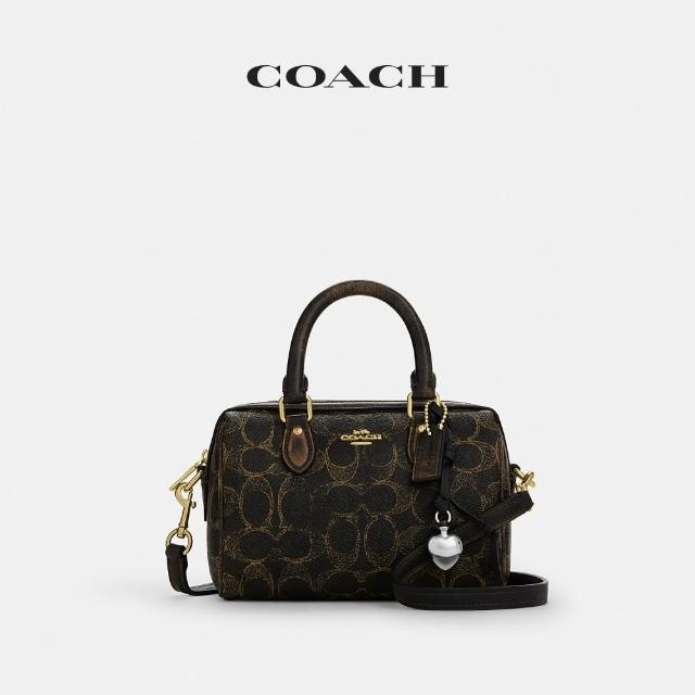 【COACH】蔻馳官方直營 ROWAN復古摯愛丹寧布/經典標誌掛件裝飾迷你斜背包-多色任選(CDY29/CDY30)