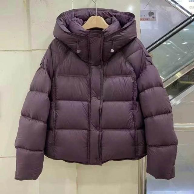 【巴黎精品】極速出貨 真羽絨90%鴨絨超高充绒量羽絨外套羽絨衣夾克(保暖純色連帽羽絨服女外套5款a1ii82 B)