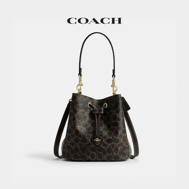 【COACH】蔻馳官方直營  ROWAN/ FAYE 經典SIGNATURE掛件裝飾水桶包 拉繩包-多款任選(CDY21/CT763)