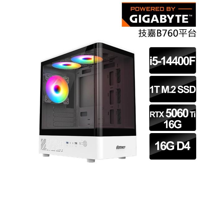 【技嘉平台】i5十核RTX5060 TI 16G{碎星踏雲獸S}電競電腦(i5-14400F/B760/16G/1T SSD/燕雲十六聲適用)