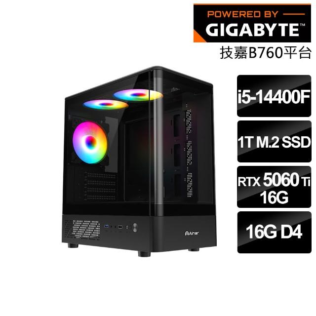 【技嘉平台】i5十核RTX5060 TI 16G{碎星踏雲獸S}電競電腦(i5-14400F/B760/16G/1T SSD/燕雲十六聲適用)