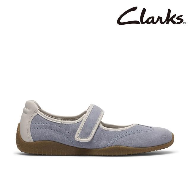【Clarks】女鞋 Meridor Jane/Meridor Lo真皮時尚薄底瑪莉珍 休閒鞋(淺藍色 粉色 銀色 米白)