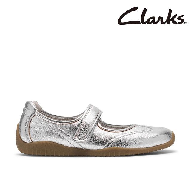 【Clarks】女鞋 Meridor Jane/Meridor Lo真皮時尚薄底瑪莉珍 休閒鞋(淺藍色 粉色 銀色 米白)