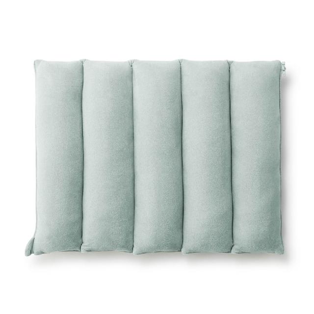 【MUJI 無印良品】可拼接柔軟多用途靠枕/成品尺寸:W45×L33 cm(墨灰/淺米/淡綠)