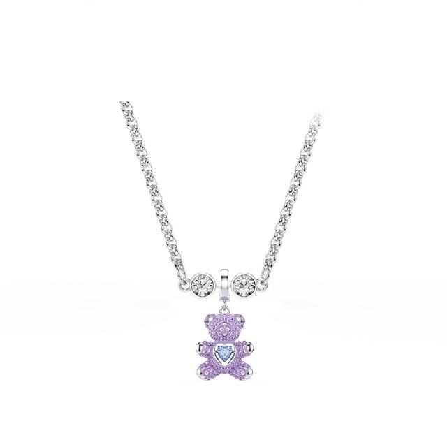 【SWAROVSKI 施華洛世奇】官方直營 Idyllia Charm Remix項鍊組 小熊/幸運草/西瓜/心與鑰匙 多款可選