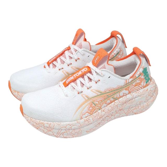 【asics 亞瑟士】慢跑鞋 GEL-Nimbus 28 Tokyo 男鞋 白 橘 東京馬拉松 1013A207100