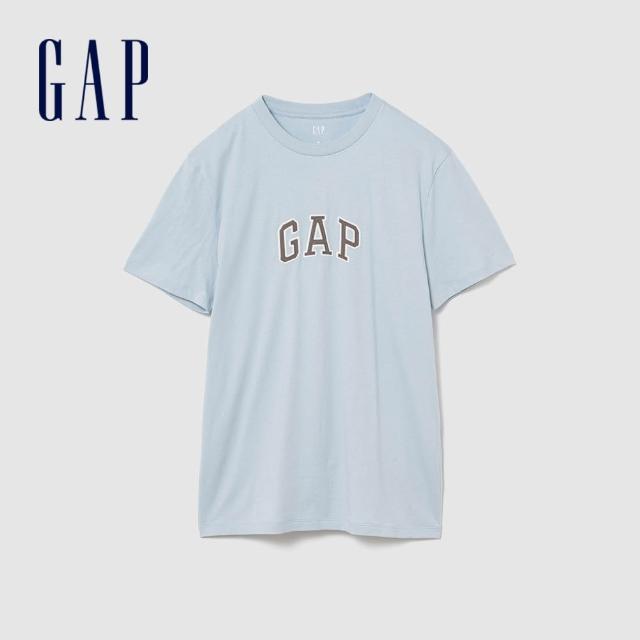 【GAP】男女裝 弧形Gap Logo純棉印花/ 鏤空圓領短袖T恤-多款任選(570044&886589)