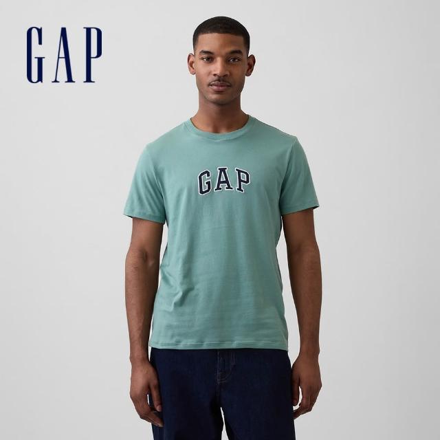 【GAP】男女裝 弧形Gap Logo純棉印花/ 鏤空圓領短袖T恤-多款任選(570044&886589)