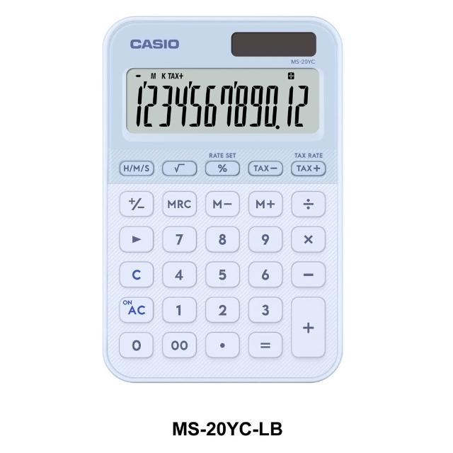 【CASIO 卡西歐】12位元色彩繽紛糖果計算機(MS-20YC-共10色)