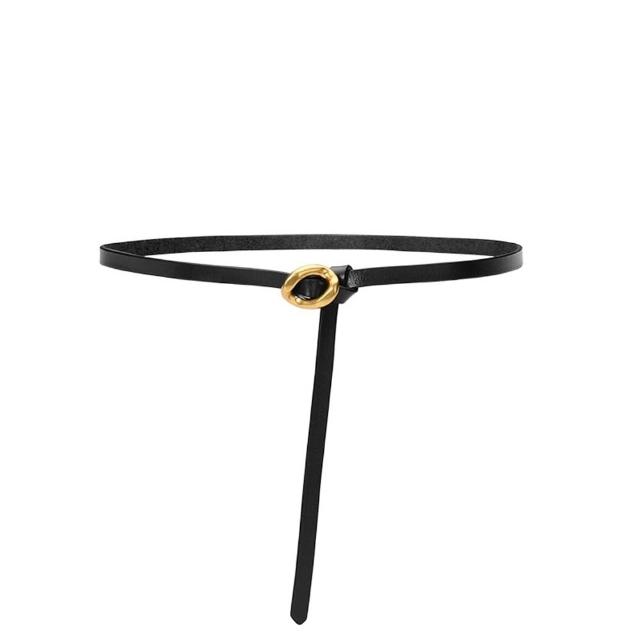 【米蘭精品】現貨出清 100%真皮皮帶牛皮腰帶手工窄版細皮帶女牛仔褲休閒褲長褲(雙面百搭細腰帶9色74eg1)S