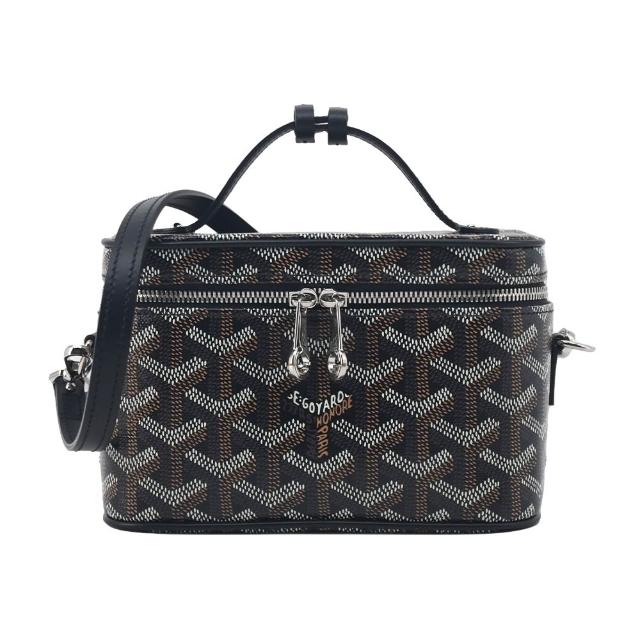 【GOYARD 高雅德】MUSE 塗料帆布斜背化妝包-迷你/黑