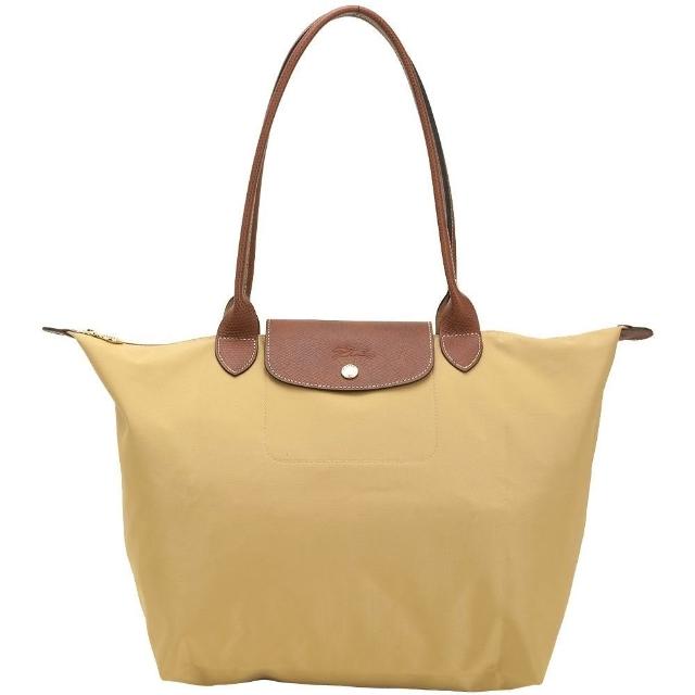【LONGCHAMP】Le Pliage 大型 經典原創/刺繡 長提把尼龍摺疊肩背水餃包(多款)(法國品牌 巴黎精品)