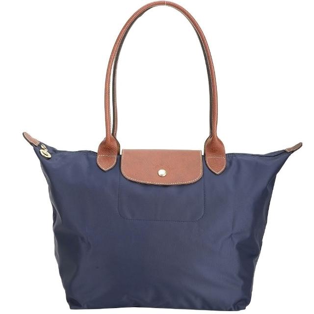 【LONGCHAMP】Le Pliage 大型 經典原創/刺繡 長提把尼龍摺疊肩背水餃包(多款)(法國品牌 巴黎精品)