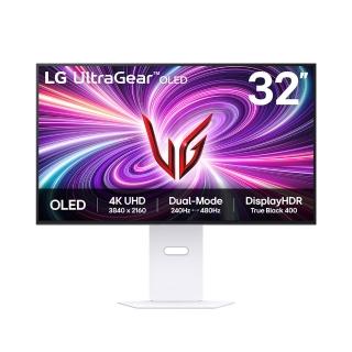 【LG 樂金】32GS95UV-W 32型 OLED 4K 16:9 240-480Hz 雙模式電競螢幕 (HDR 400/0.03ms/白)
