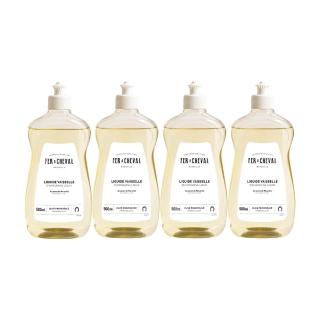 【Fer a Cheval 法拉夏】經典馬賽洗碗精4入組 500mlx4 (護手洗碗配方 易生物分解 除髒汙油膩 敏弱肌適用)