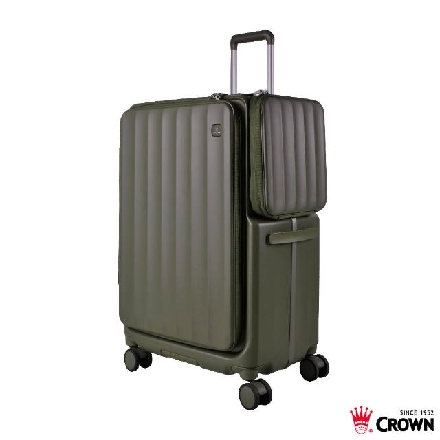 【CROWN 皇冠】WAVE 29吋 側袋磁吸行李箱 (前開式/拉桿箱/旅行箱/密碼鎖)