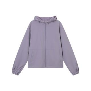【GIORDANO 佐丹奴】女裝輕量防潑水連帽風衣外套 Essential Future系列(33 灰脊紫)