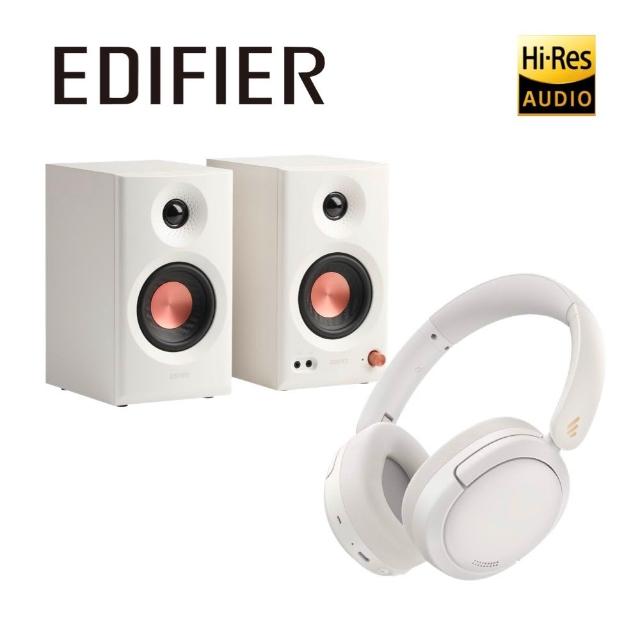 【EDIFIER】MR3 監聽喇叭（專屬APP｜聲學空間補償） + W800BT Pro 無線降噪耳罩耳機（45H長效續航）