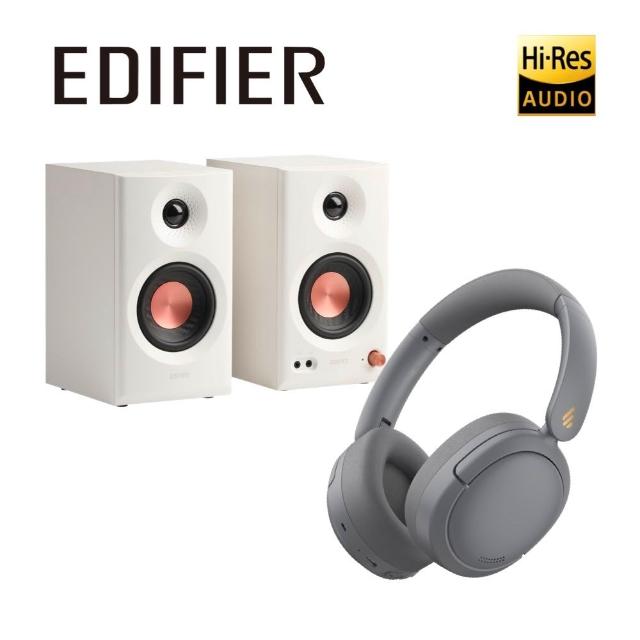 【EDIFIER】MR3 監聽喇叭（專屬APP｜聲學空間補償） + W800BT Pro 無線降噪耳罩耳機（45H長效續航）