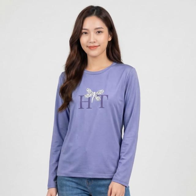 【Hilltop 山頂鳥】網路獨家特談-女款石墨烯吸濕快乾彈性長袖上衣(輕量/防曬/印花/大LOGO 多款任選)