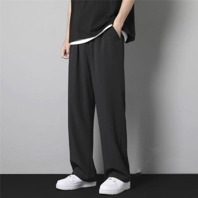 【巴黎精品】現貨限搶 冰絲長褲寬鬆闊腿褲彈力休閒西裝褲(夏季薄款運動速乾男褲子7款b1a33)