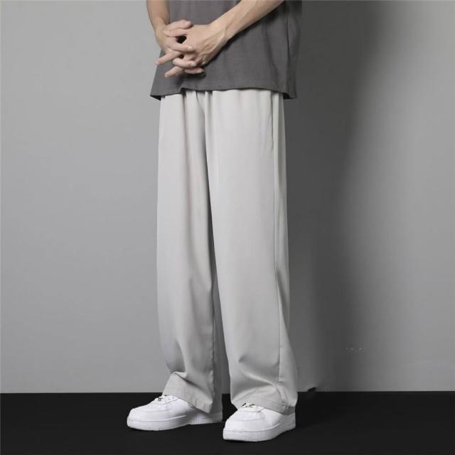 【巴黎精品】現貨限搶 冰絲長褲寬鬆闊腿褲彈力休閒西裝褲(夏季薄款運動速乾男褲子7款b1a33)