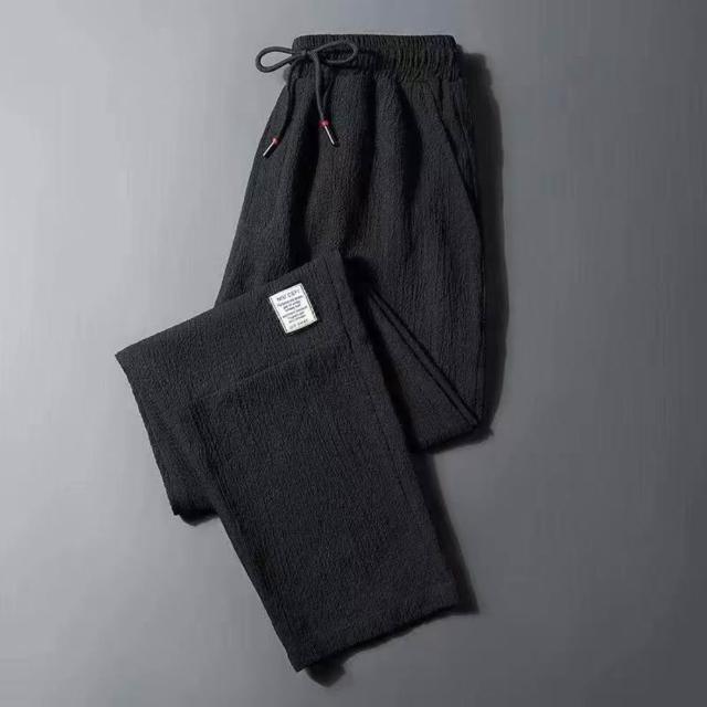 【巴黎精品】現貨限搶 冰絲長褲寬鬆闊腿褲彈力休閒西裝褲(夏季薄款運動速乾男褲子7款b1a33)