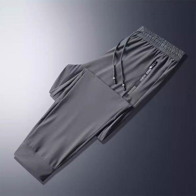 【巴黎精品】現貨限搶 冰絲長褲寬鬆闊腿褲彈力休閒西裝褲(夏季薄款運動速乾男褲子7款b1a33)