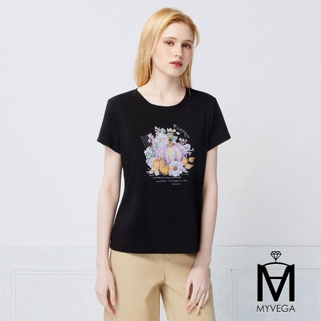 【MYVEGA 麥雪爾】MA涼感莫代爾棉標準修身版刺繡印花上衣-多款任選(日系/女上衣/涼感/短袖)