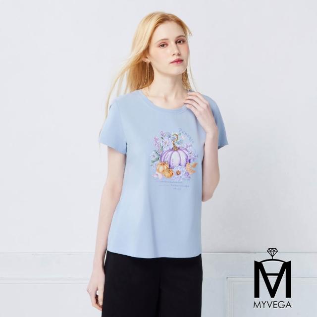 【MYVEGA 麥雪爾】MA涼感莫代爾棉標準修身版刺繡印花上衣-多款任選(日系/女上衣/涼感/短袖)