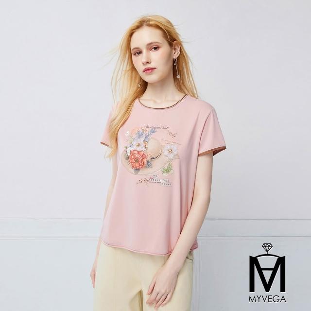 【MYVEGA 麥雪爾】MA涼感莫代爾棉標準修身版刺繡印花上衣-多款任選(日系/女上衣/涼感/短袖)