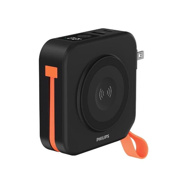 【Philips 飛利浦】2入組-DLP4348C-E 10000mAh FunCube 2.0多合一螢幕顯示行動電源(磁吸/37Wh_具Wh標示)