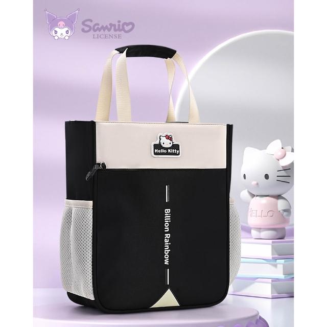 【SANRIO 三麗鷗】時尚卡通造型直式多分層防潑水手提單肩補習袋-酷洛米/美樂蒂/凱蒂貓/大耳狗(平輸品)