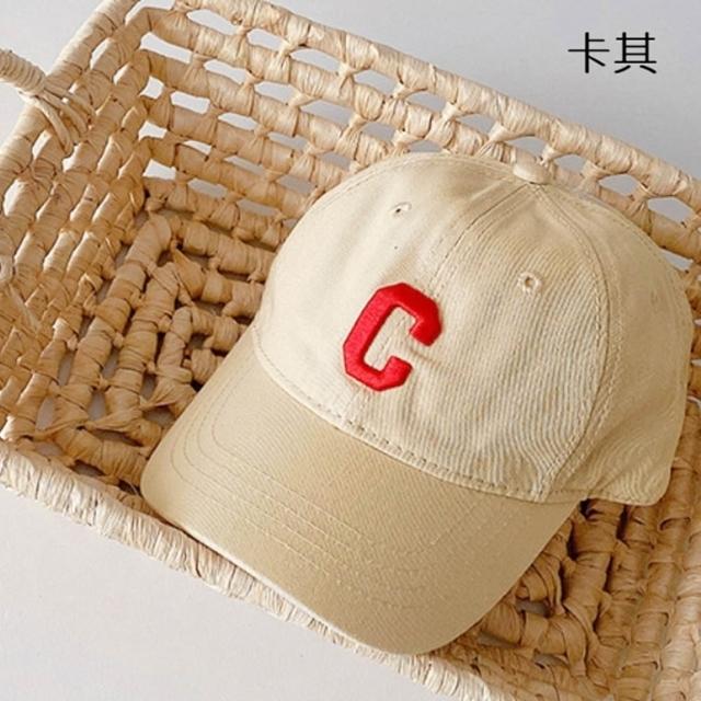【橘魔法】C字刺繡棒球帽 兒童 大童 男童 女童 童裝 帽子 遮陽帽 防曬 運動 登山 夏天